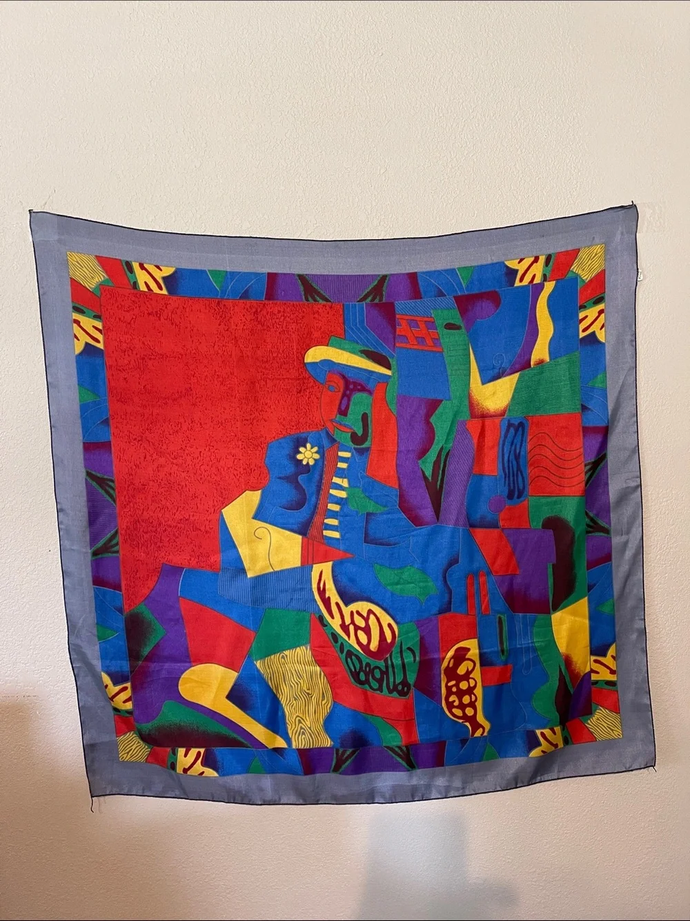 Vibrant Abstract Multicolor Wall Tapestry - Colorful Geometric Art